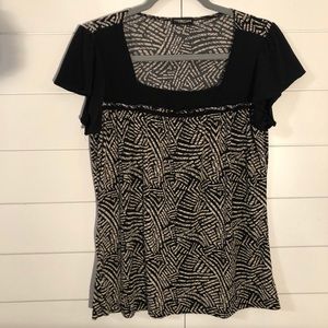 Black & white blouse cap sleeve Perseption…